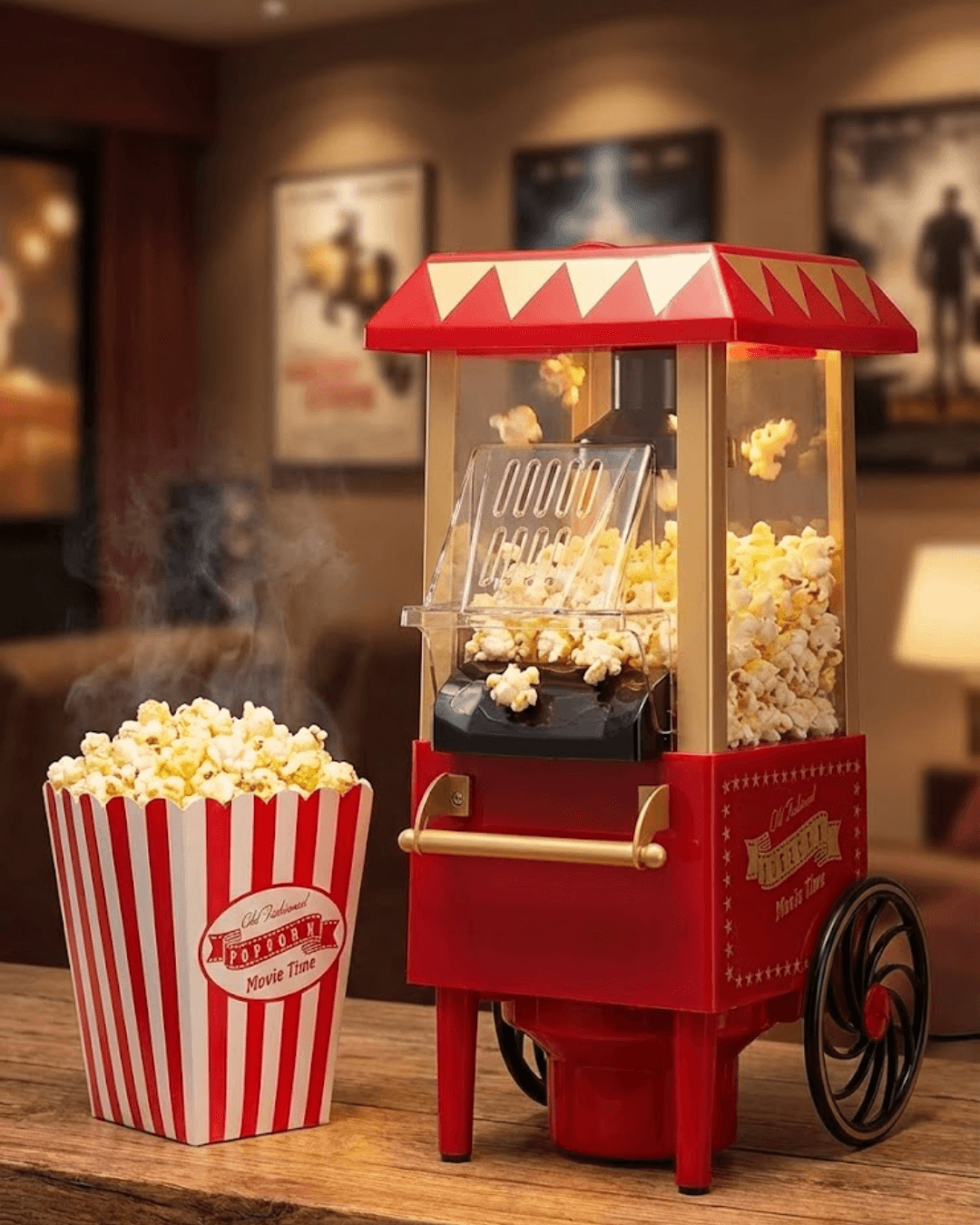 Yağsız Popcorn Makinesi Sıcak Hava ile Hızlı Patlatma Sağlıklı Atıştırmalık