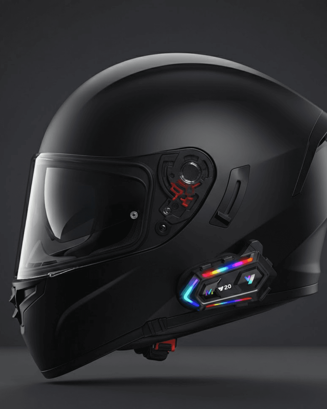 Bluetooth 5.3 Motosiklet Intercom 1000m Mesafe IPX6 Su Geçirmez RGB Işıklı