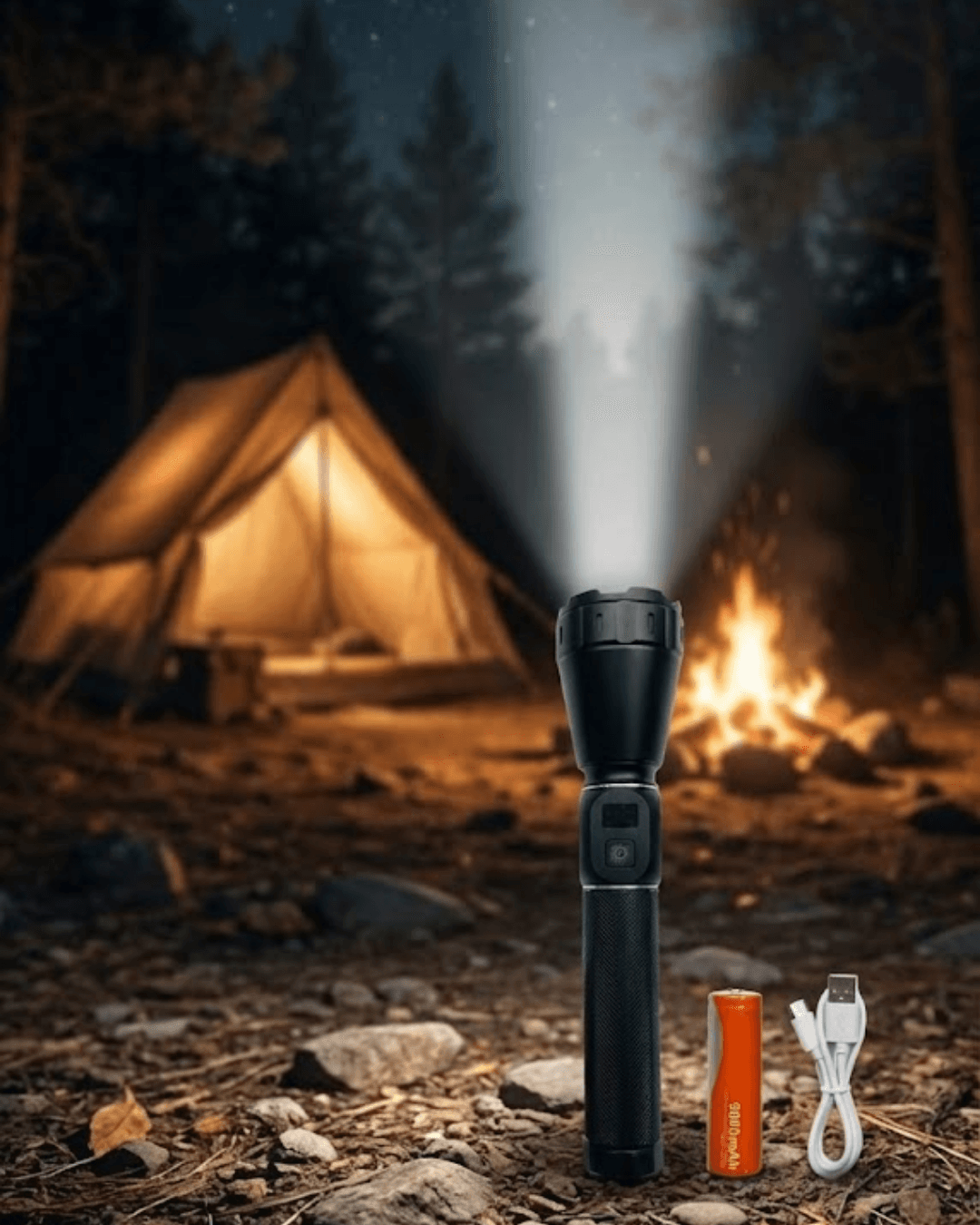 RT260 LED El Feneri 60W 9000mAh USB Şarjlı Kamp ve Acil Durum Feneri