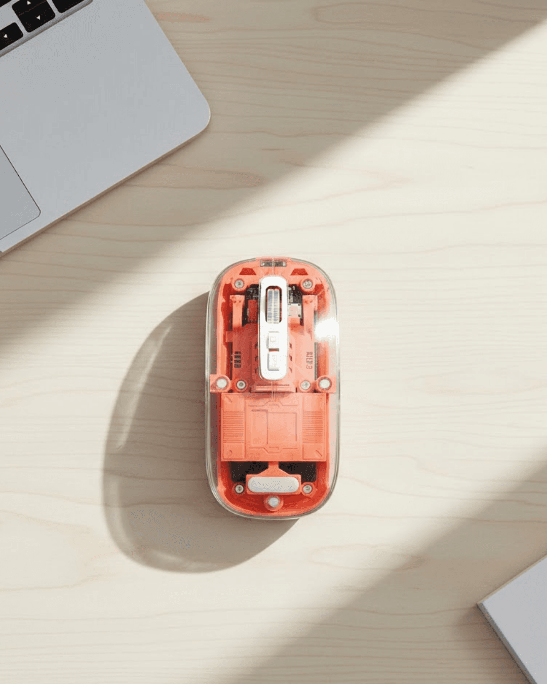 Bluetooth ve USB Destekli Kablosuz Şeffaf Mouse Sessiz Tıklama