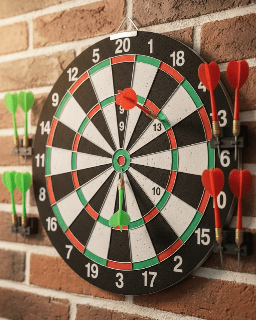 12 İnç Dart Tahtası 4 Adet Metal Uçlu Dart Oku Kolay Montajlı Set