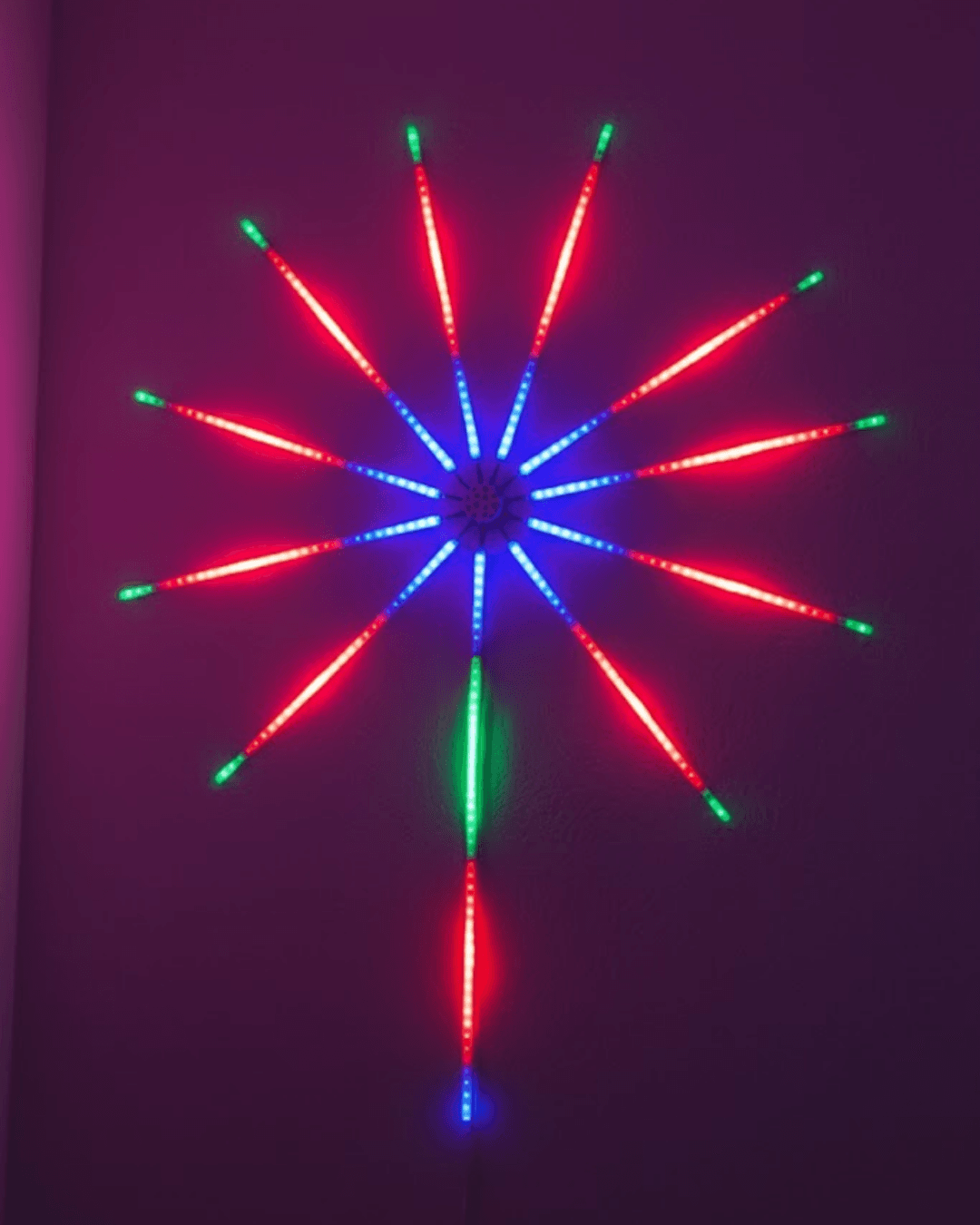 Akıllı RGB LED Havai Fişek Duvar Lambası Uzaktan Kumandalı ve Uygulama Kontrollü