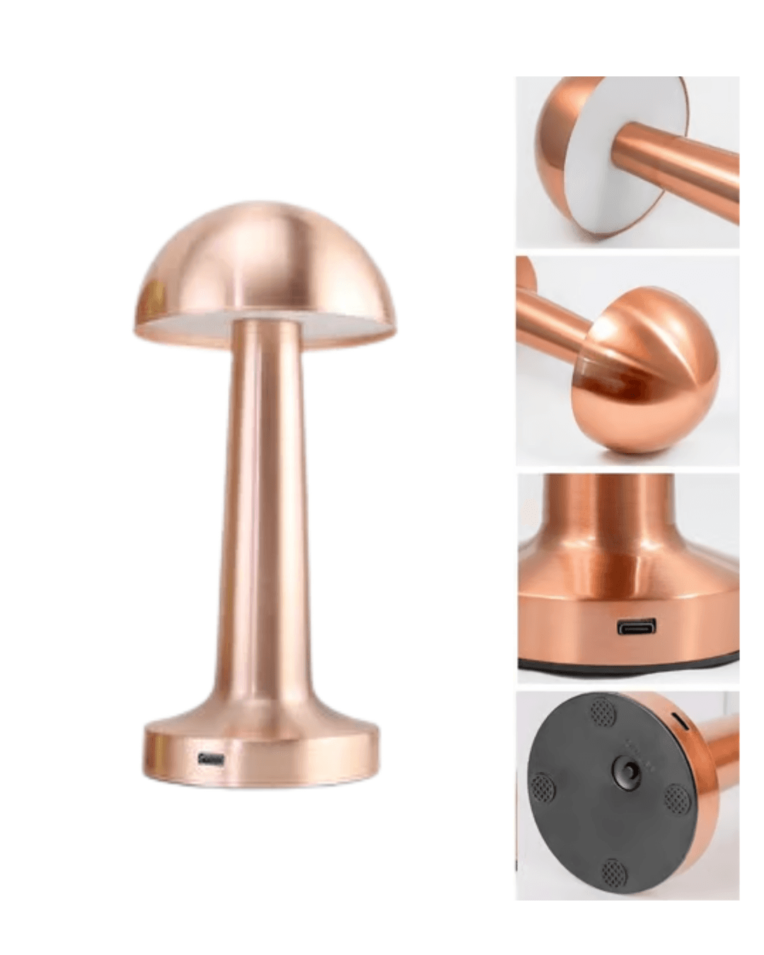 MANTAR GOLD Dokunmatik LED Masa Lambası Bronz 3 Seviyeli Aydınlatma USB Çıkışlı 6