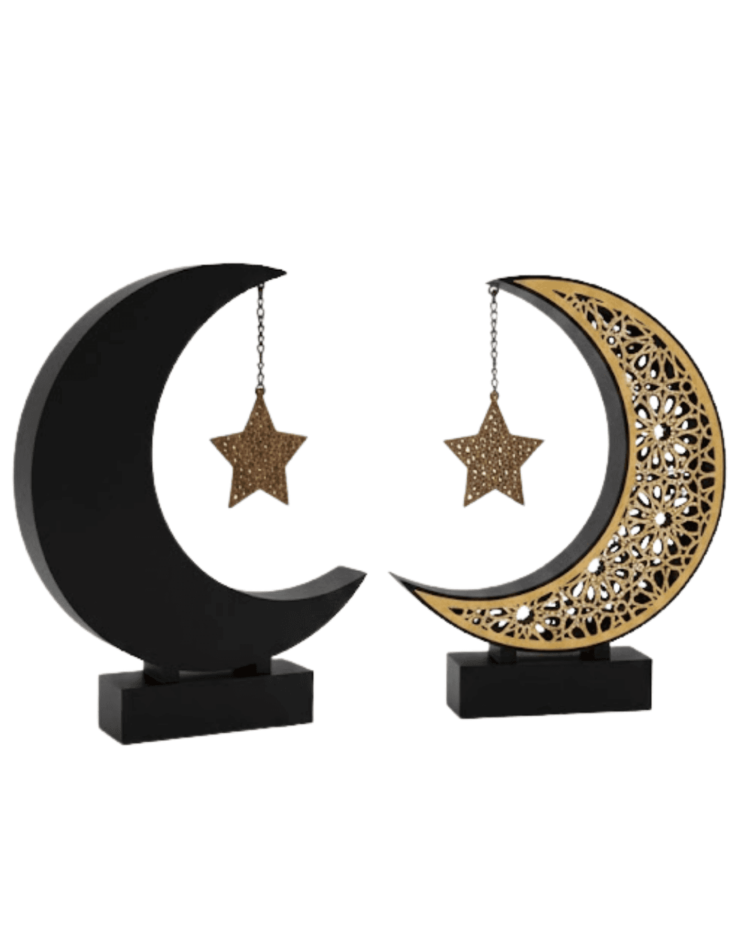 3D Hilal Yıldız Ramazan Dekoru 23x23 cm - Masaüstü ve Raf İçin Şık Dekoratif Ürün 6