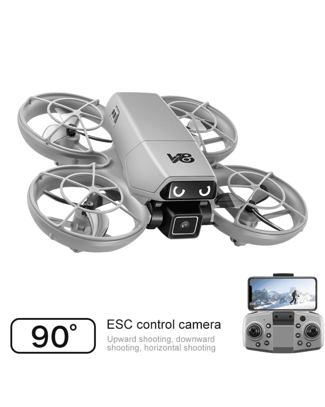 Kameralı Mini Drone Optical Flow Hover APP Kontrollü Uzun Uçuş Süreli 5