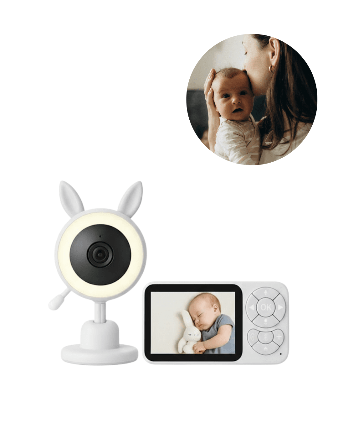 Karşılıklı Sesli Bebek Kamerası 4x Zoom Sıcaklık Sensörlü LCD Ekran 6