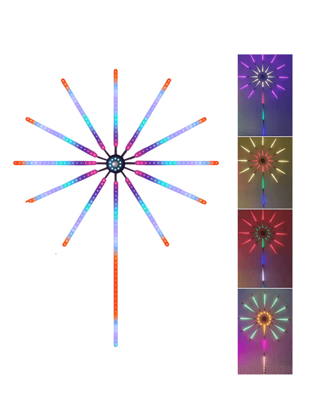 RGB LED Duvar Dekoru Sökülebilir Kollu Havai Fişek Işık Sistemi | Uygulamalı 6