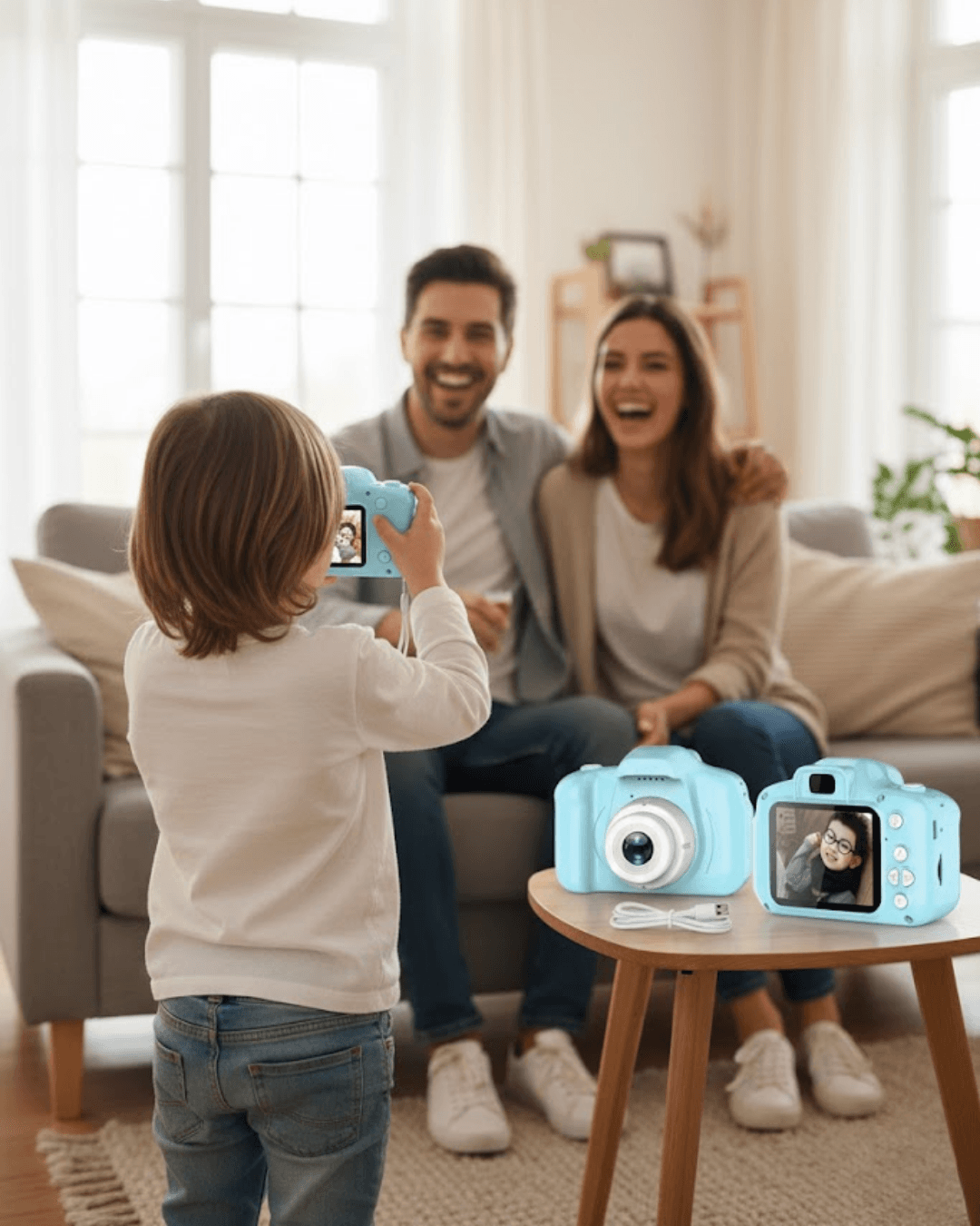Mavi Mini Dijital Kamera HD Video Fotoğraf Çekim USB Şarjlı Hafıza Kart Destekli