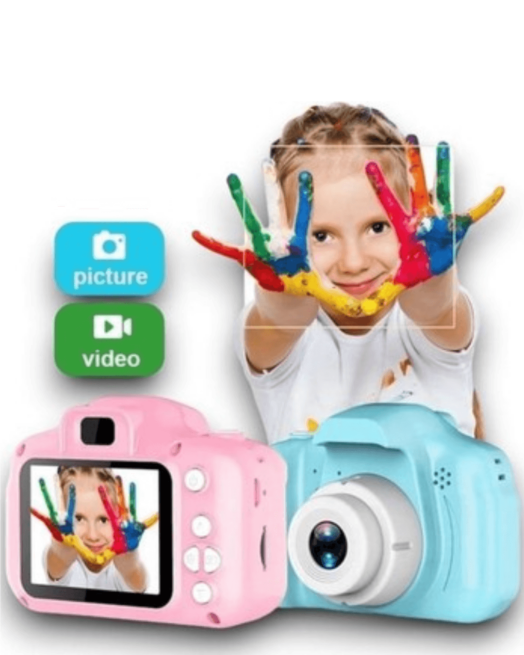 Çocuk Kamerası Mavi HD Mini Kamera Video ve Fotoğraf Çekim Şarjlı Model 6