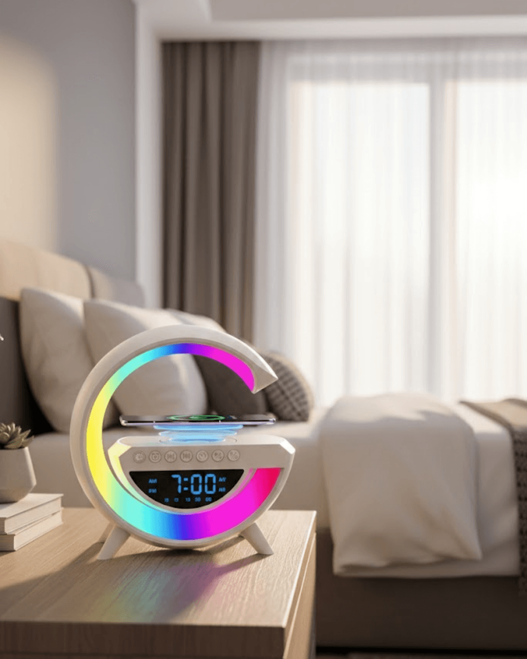 Kablosuz Bluetooth Hoparlör RGB Aydınlatmalı Çoklu Medya Destekli Taşınabilir Ses Sistemi