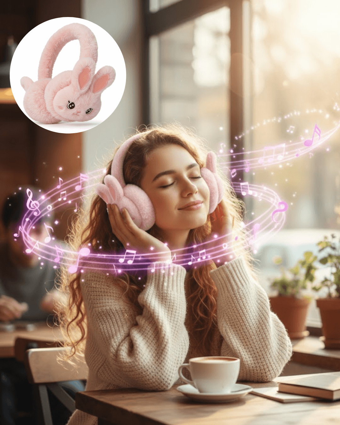 Peluş Kulaklıklı Bluetooth Kablosuz Kulaklık Müzik Dinleme ve Görüşme Özellikli 200mAh