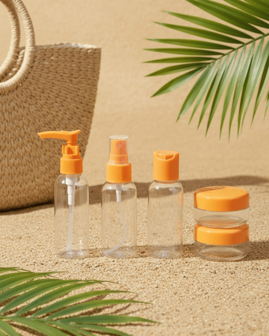 5 Parça Taşınabilir Seyahat Banyo Seti Şeffaf Şişe Takımı 30 ml
