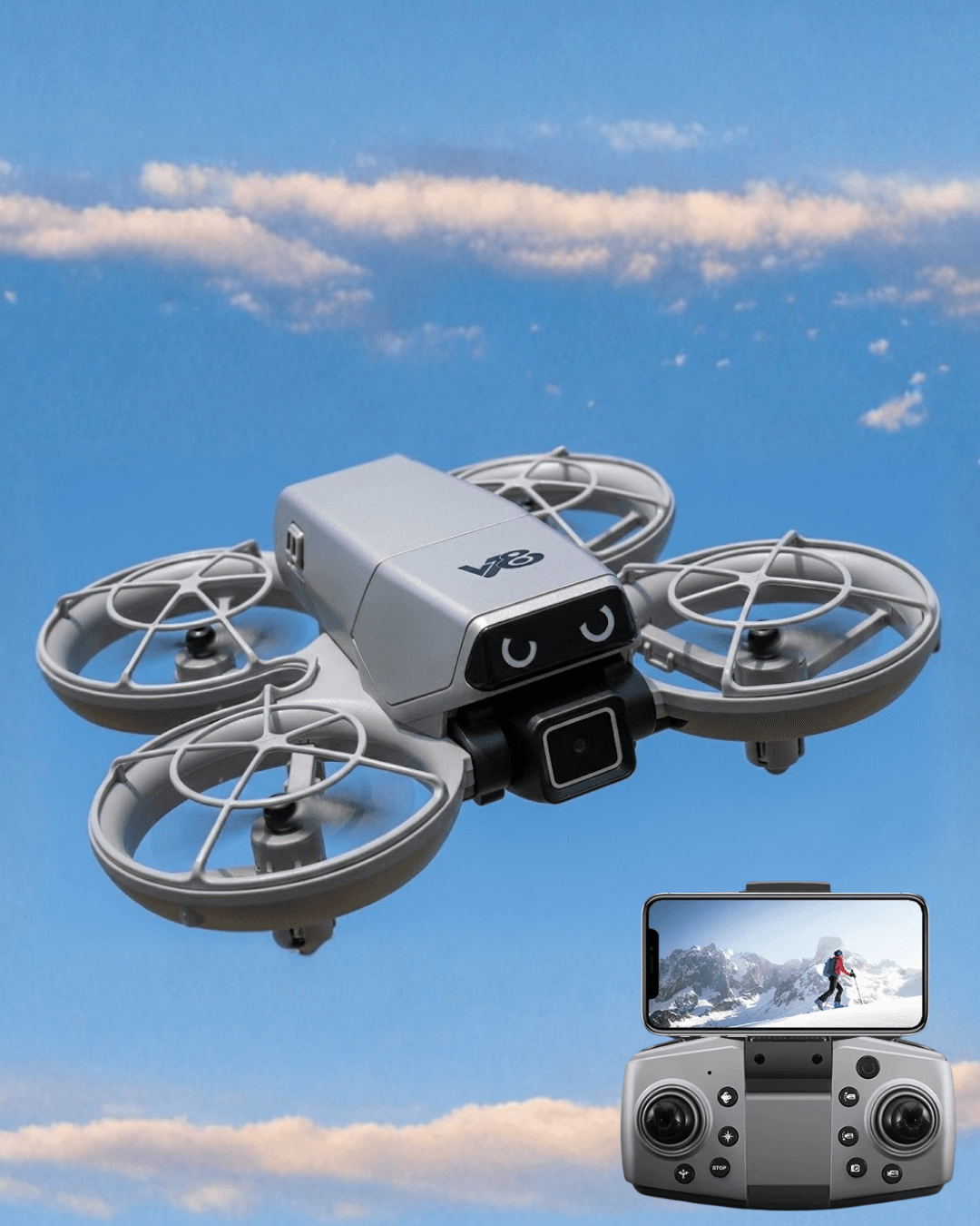 Kameralı Mini Drone Optical Flow Hover APP Kontrollü Uzun Uçuş Süreli