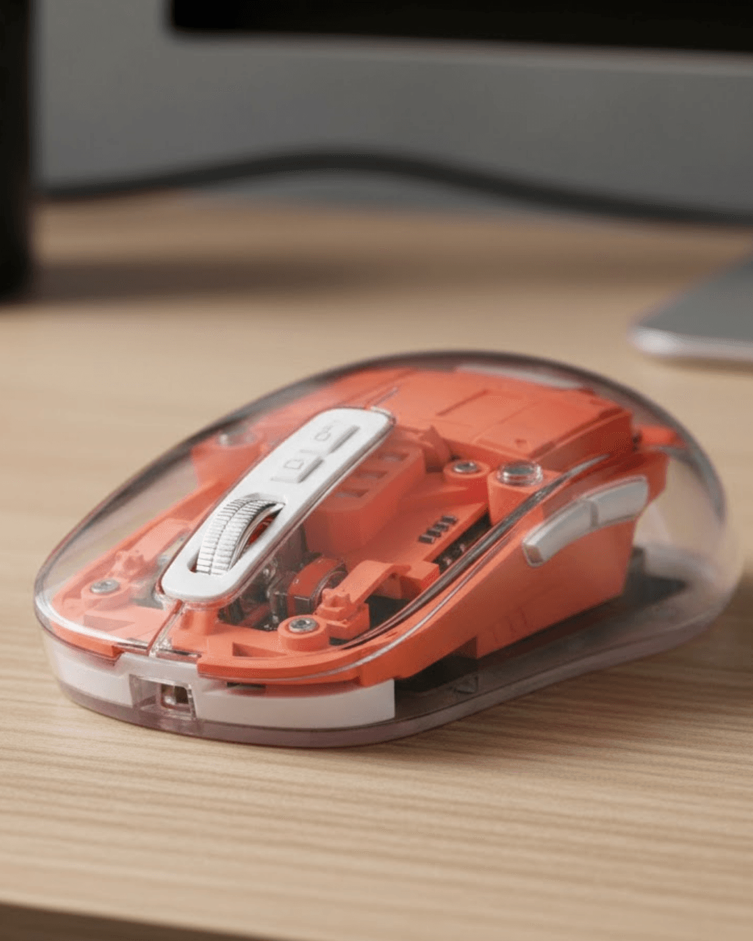 Şeffaf Kablosuz Mouse Bluetooth Bağlantılı Sessiz Tıklama Ofis İçin