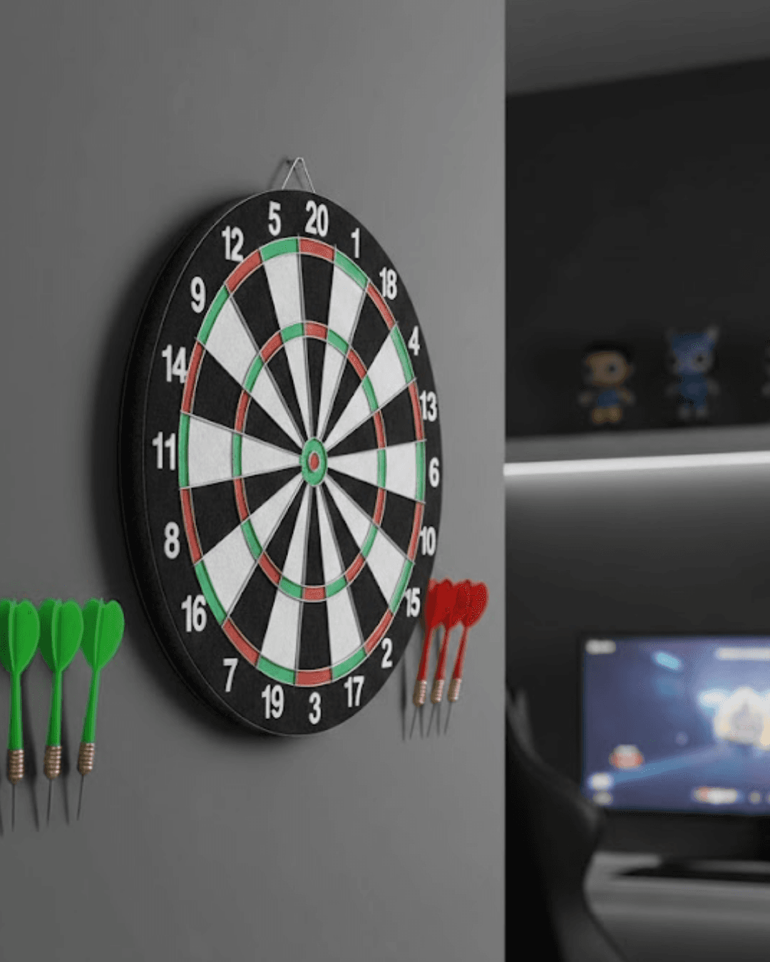 Kaliteli Ahşap Dart Tahtası 12 İnç 4 Dart Ok Seti - Dayanıklı ve Şık
