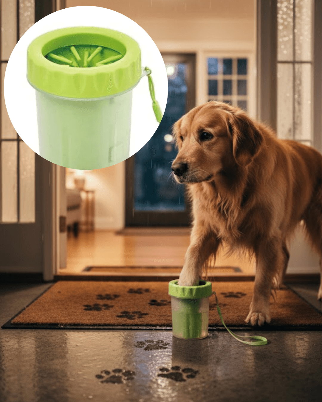 Orta ve Büyük Irk Köpekler İçin Pati Yıkama Kabı Silikon Fırçalı Pratik Hijyen