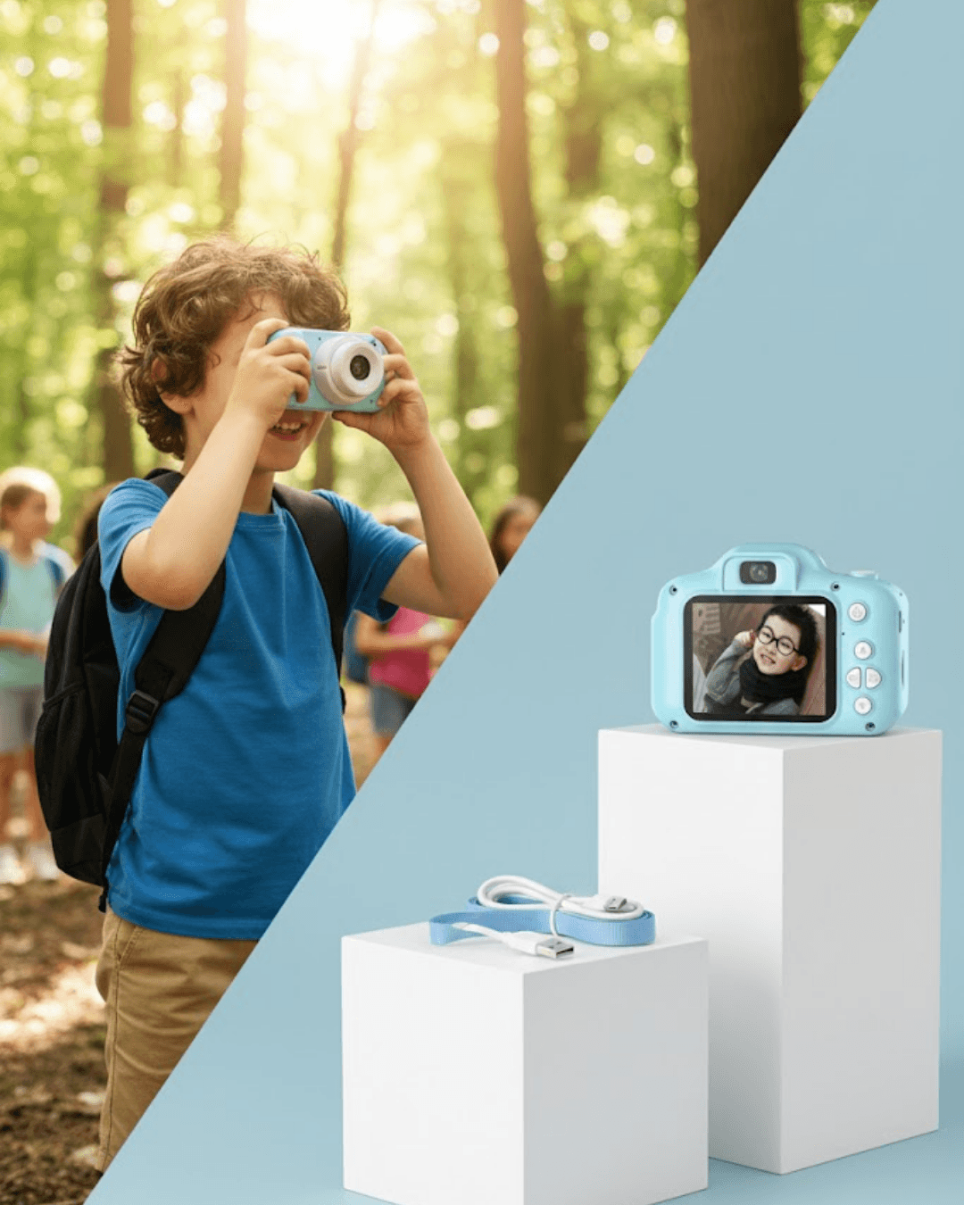 Mavi Mini HD Video Kamera Fotoğraf Çekimli Şarj Edilebilir Bataryalı Dijital Kayıt Cihazı