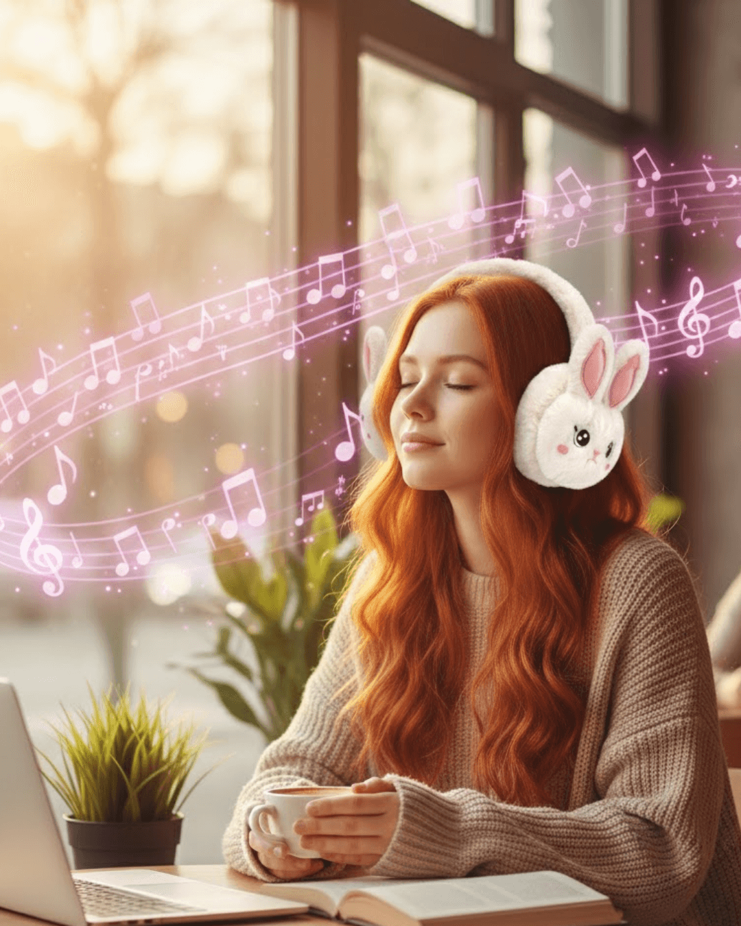 Tavşan Kulaklı Bluetooth Kulaklık Şarjlı Kablosuz Stereo Ses Mikrofonlu