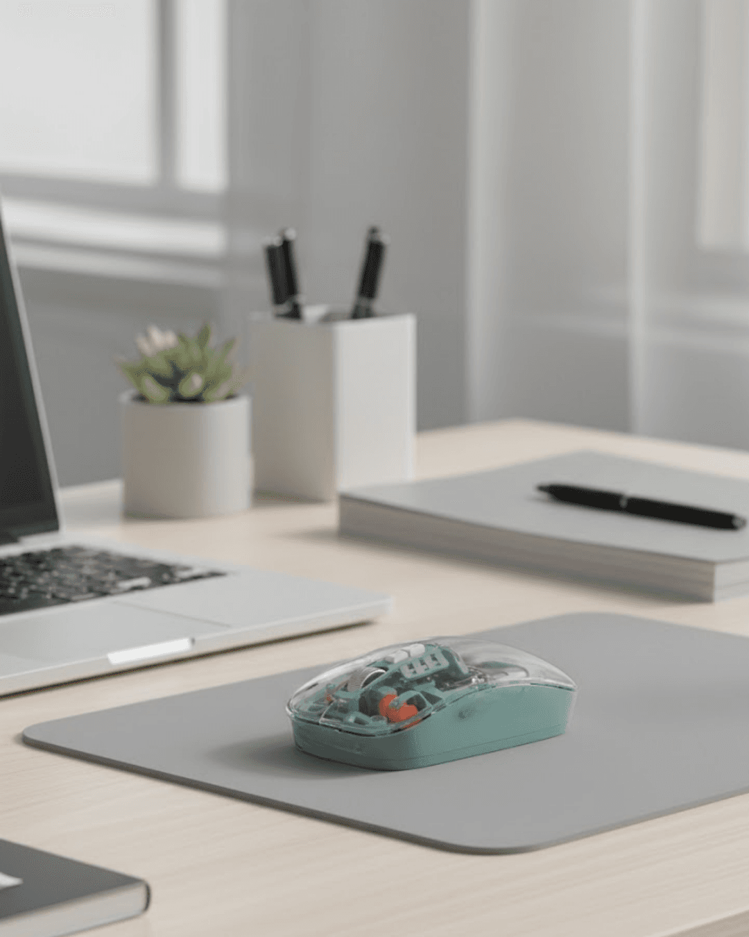 Çift Mod Bağlantılı Kablosuz Mouse Bluetooth USB Alıcılı Şeffaf Sessiz Tıklama