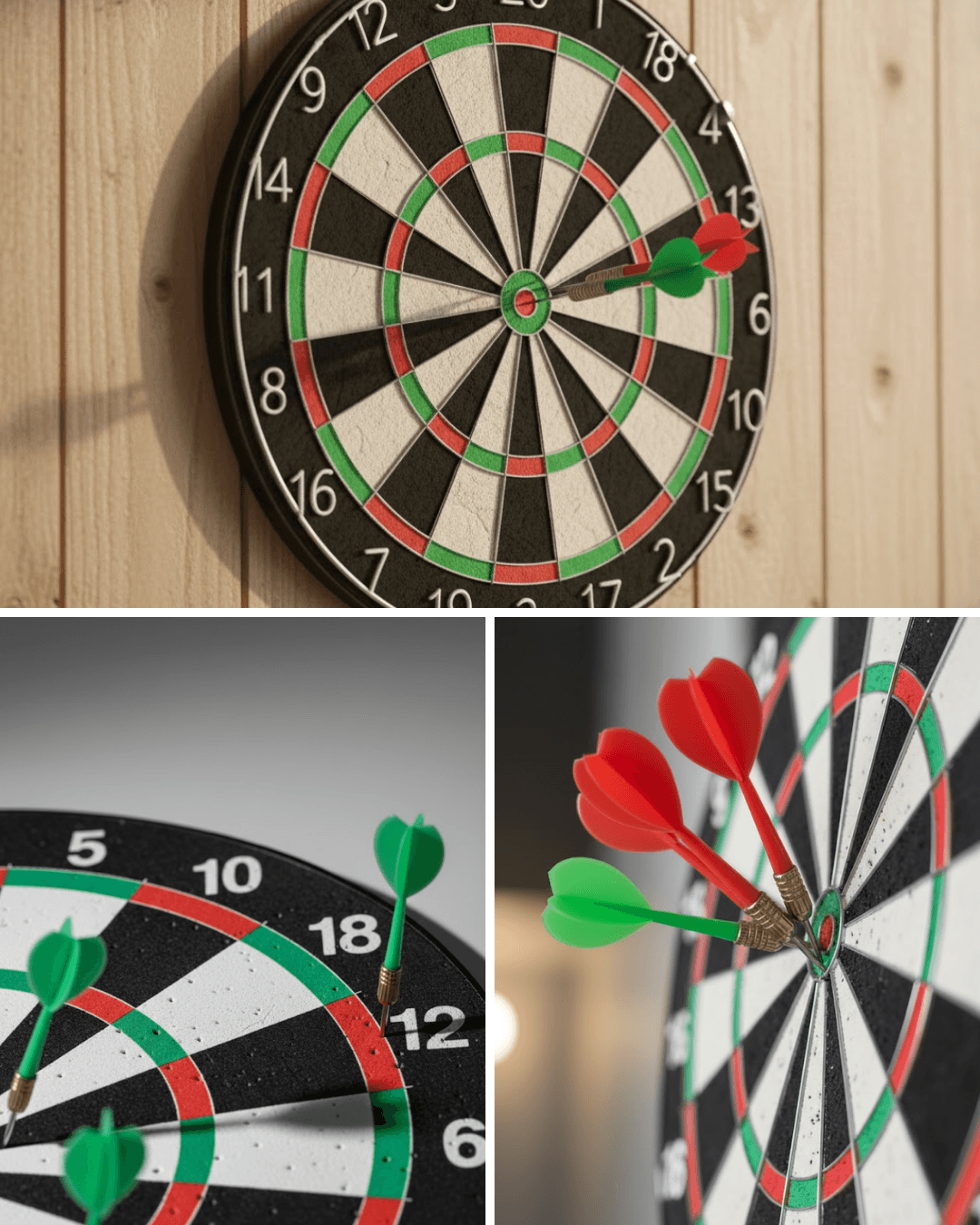 Kaliteli Ahşap Dart Tahtası 12 İnç 4 Adet Metal İğne Uçlu Ok Seti