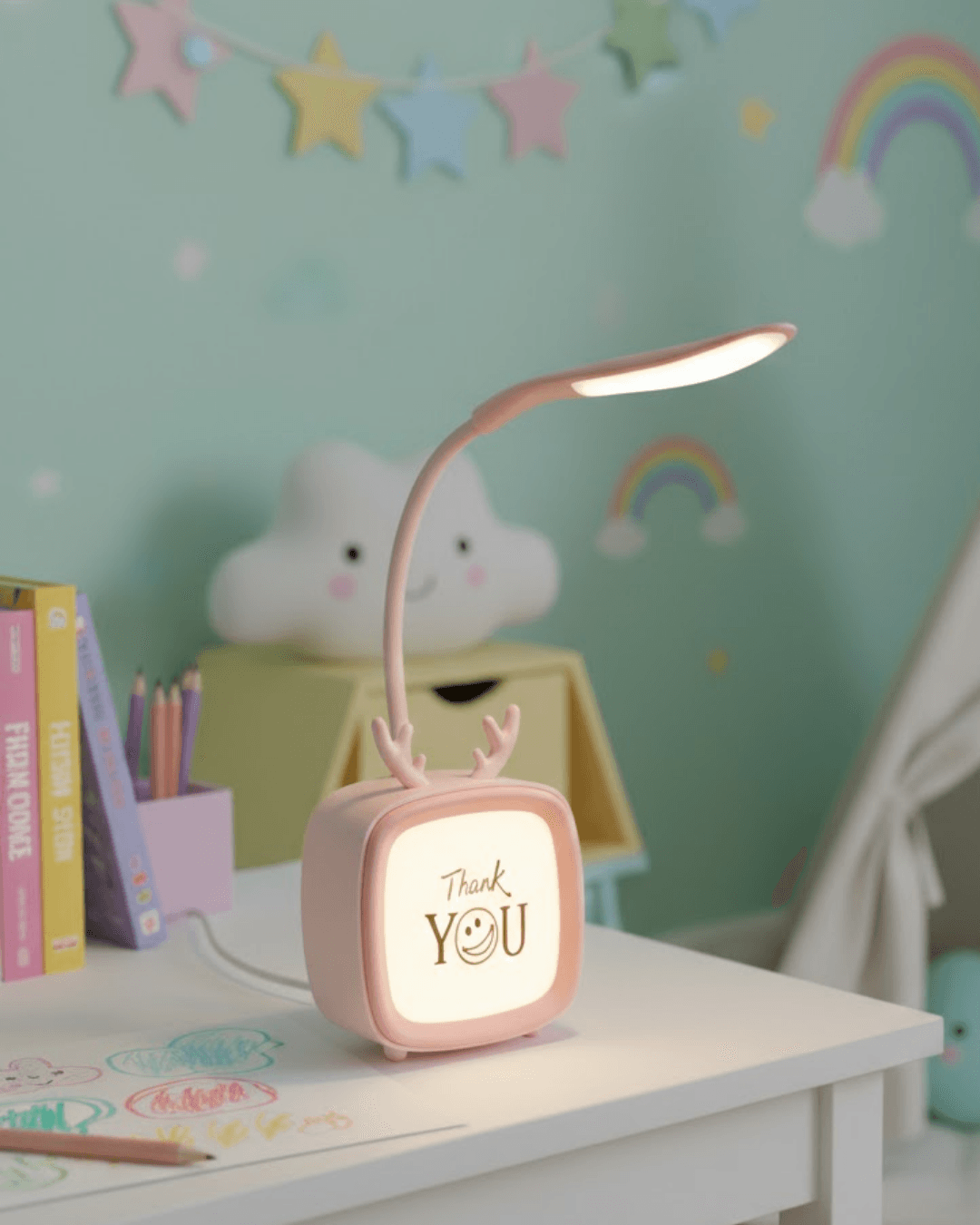 Kablosuz LED Masa ve Gece Lambası Dekoratif Şarjlı Tasarım 8 LED