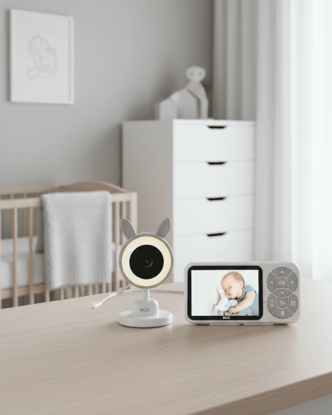 Karşılıklı Sesli Bebek Kamerası 4x Zoom Sıcaklık Sensörlü LCD Ekran