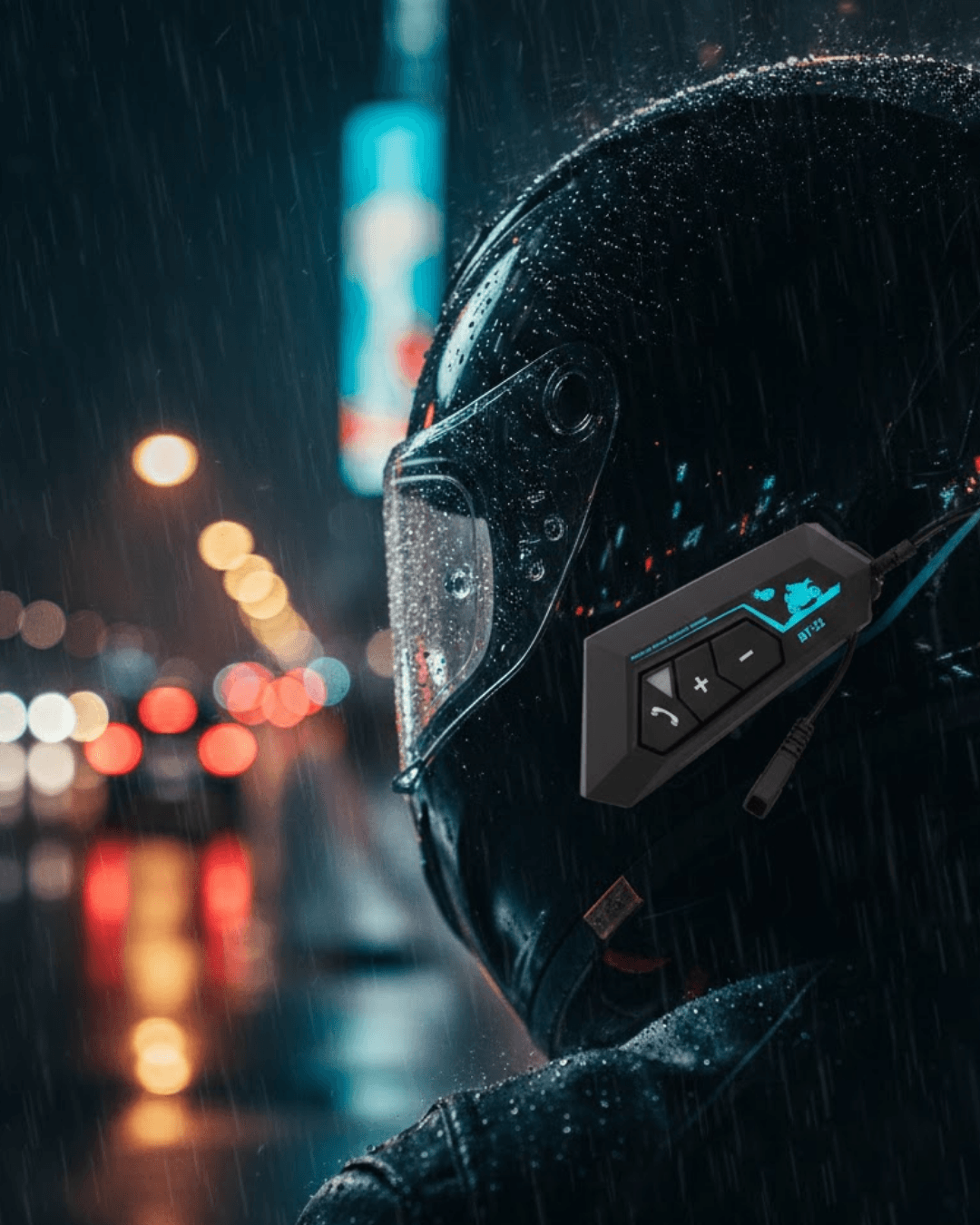 Evrensel Kask Uyumlu Bluetooth Intercom Kulaklık - 1000mAh Batarya