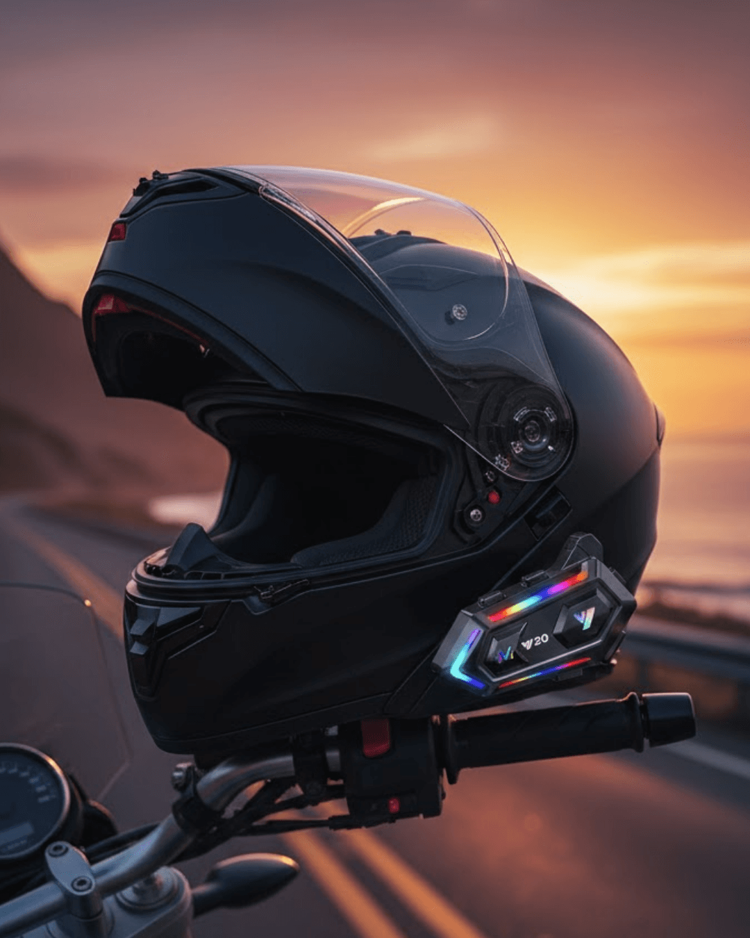 16 Mod RGB Işıklı Motosiklet Intercom Çift Telefon Destekli Bluetooth Kask Kulaklık