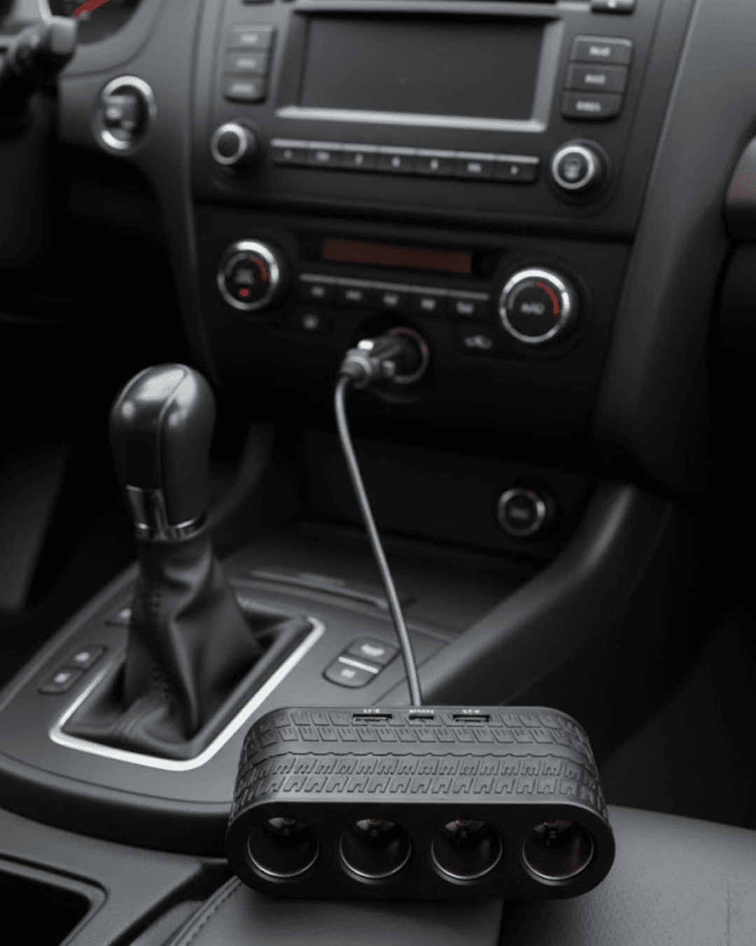 Araçlar İçin 4'lü Çakmak Çoklayıcı Type C USB ve Koruma Sistemli Siyah