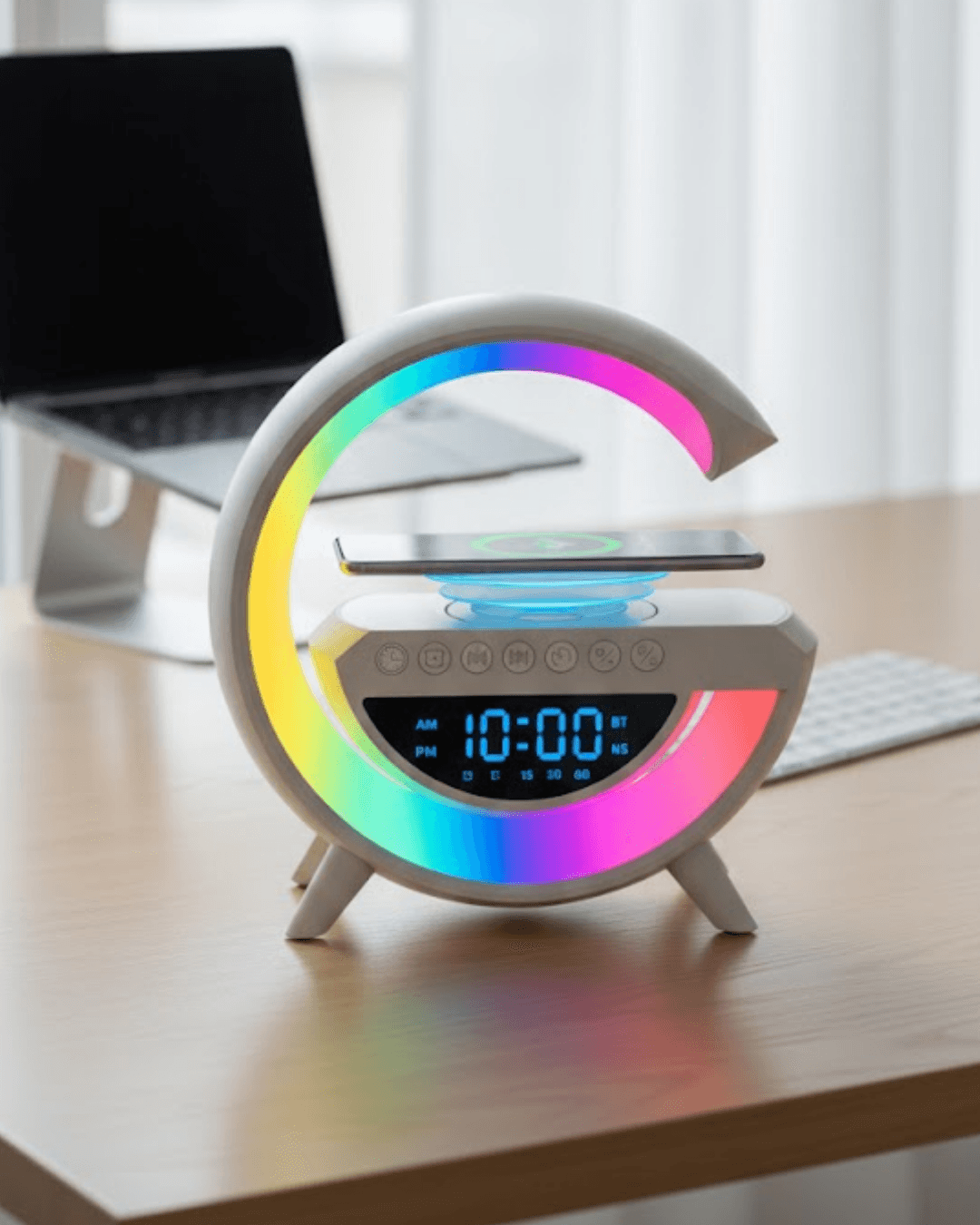 Bluetooth Hoparlör RGB Aydınlatmalı USB TF Kart FM Radyo AUX Girişli