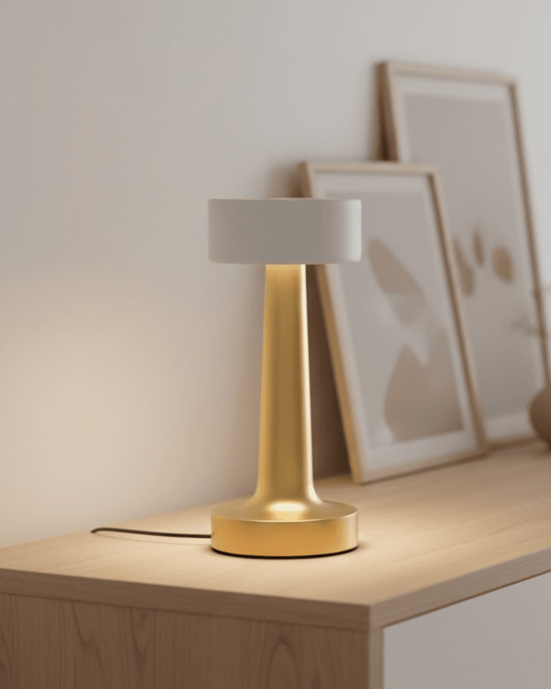 Modern Altın Gövdeli LED Masa Lambası 3 Işık Modlu Dokunmatik Kontrol
