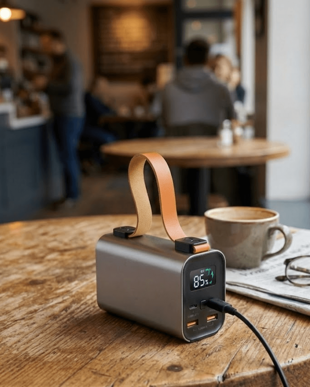 50000mAh Süper Fast Charge Power Bank LED Ekran Çoklu Port Taşıma Askılı