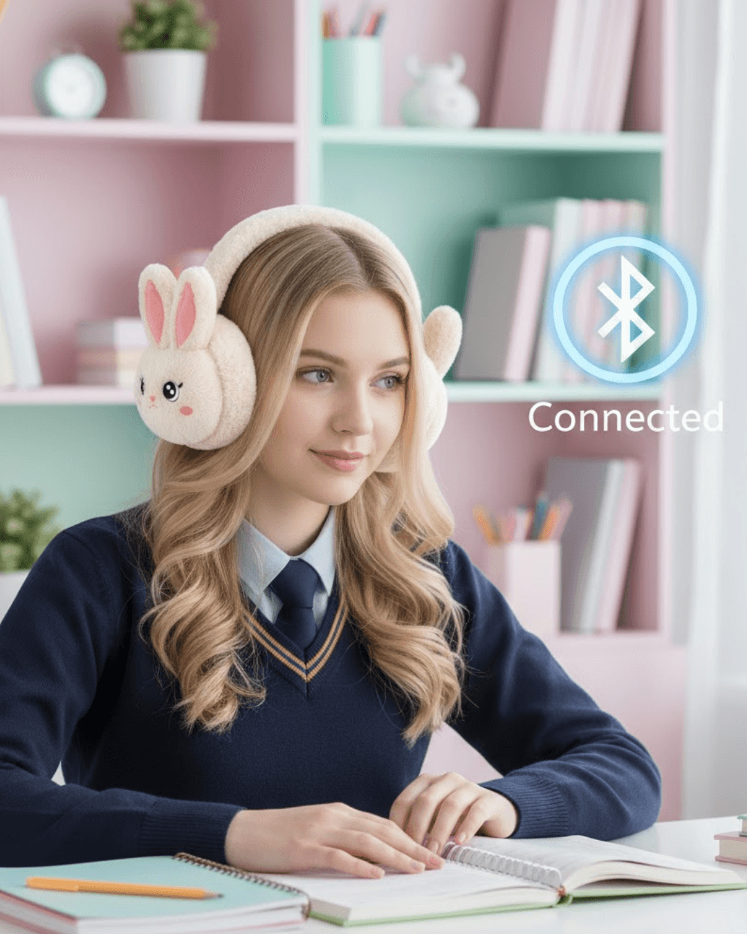 Kablosuz Tavşan Tasarımlı Bluetooth Kulaklık TF Kart Destekli Peluş