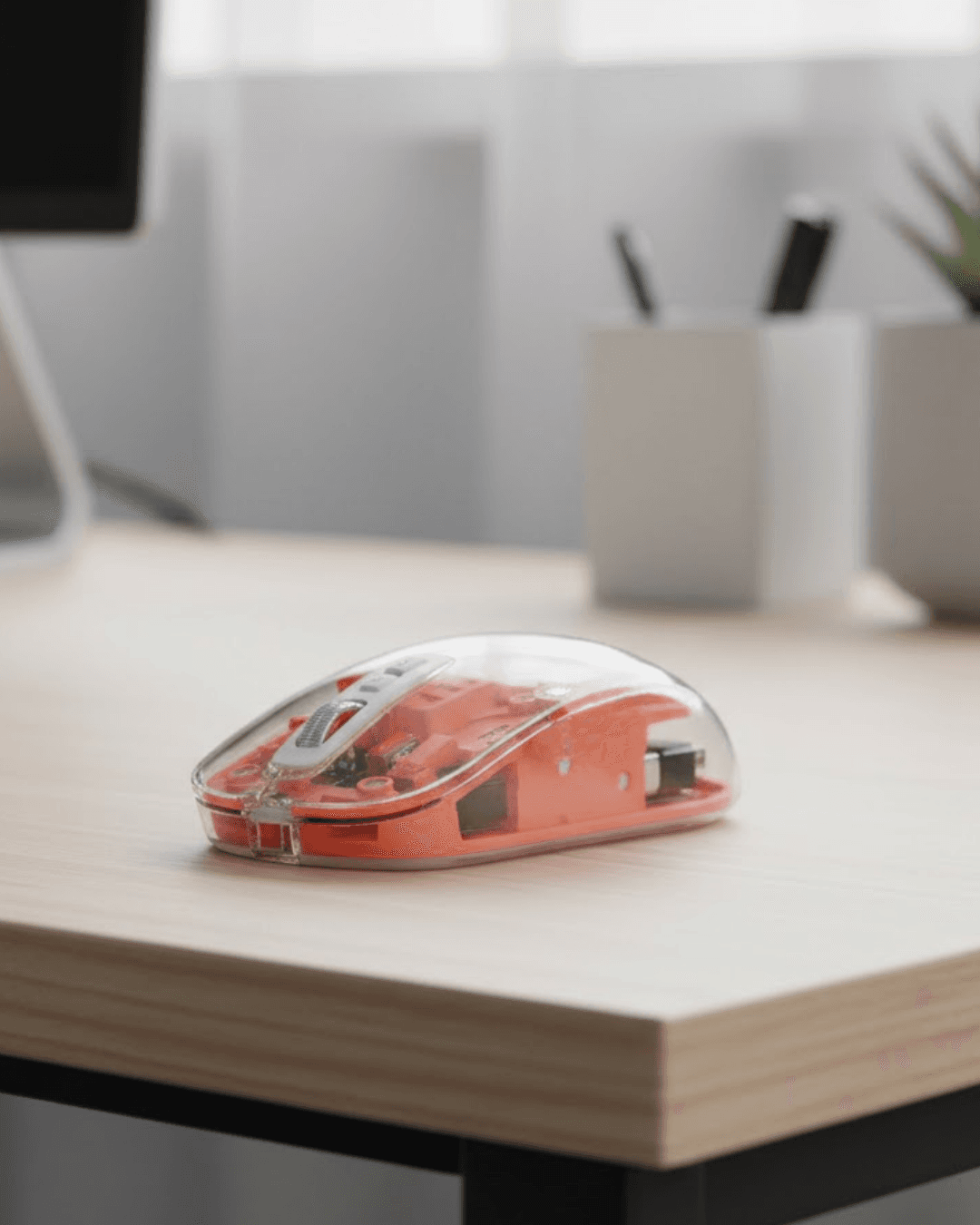 Minimal Tasarımlı Kablosuz Bluetooth Mouse Şeffaf Sessiz Ofis ve Günlük Kullanım