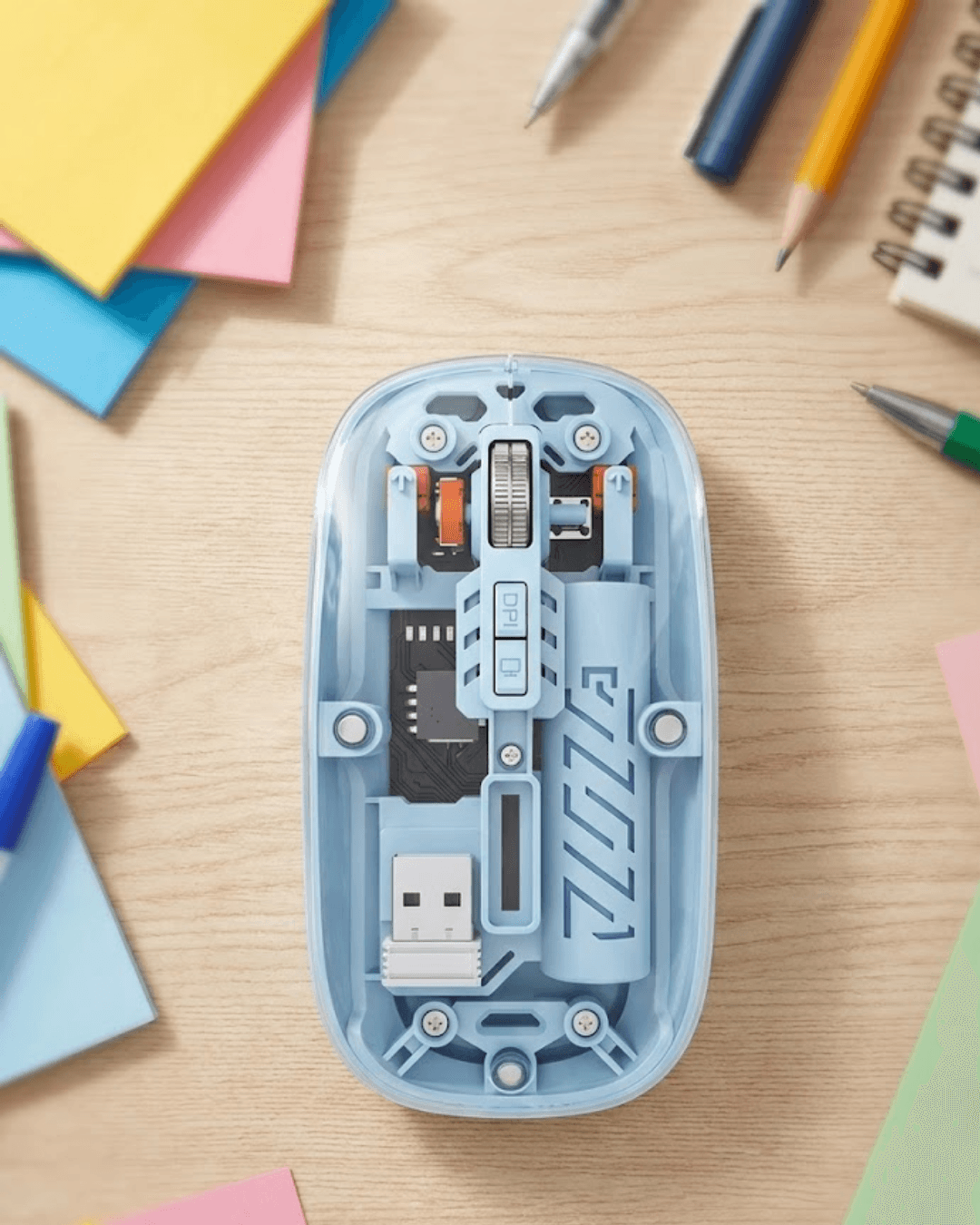 Mavi Bluetooth Kablosuz Mouse 5.2 USB Ofis Optik 800-1600 DPI Pilli