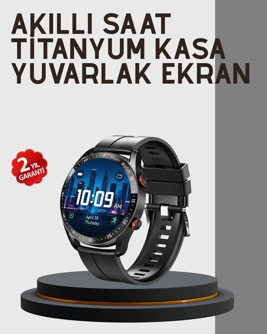 Akıllı Saat Sesli Asistan Bluetooth Bağlantılı Müzik Dinleme Kalp Atış Hızı Takibi