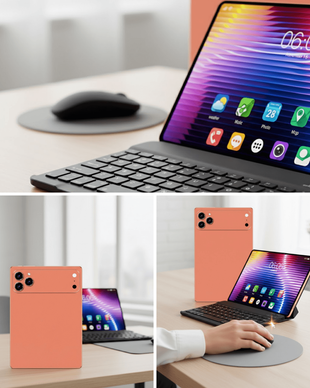 Tablet Bilgisayar Klavyeli Set Kılıf Stylus Kalem ve Cam Ekran Koruyucu Hediyeli Android