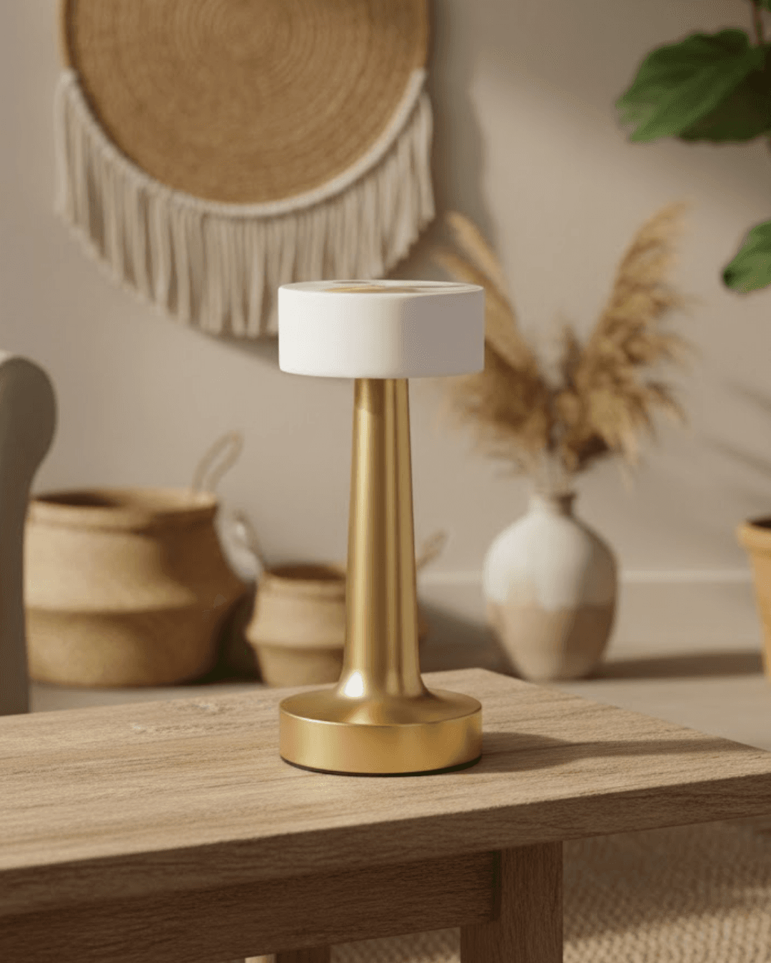 Mantar Gold Kare Şarjlı Masa Lambası Uzun Pil Ömürlü Type C Dimmer