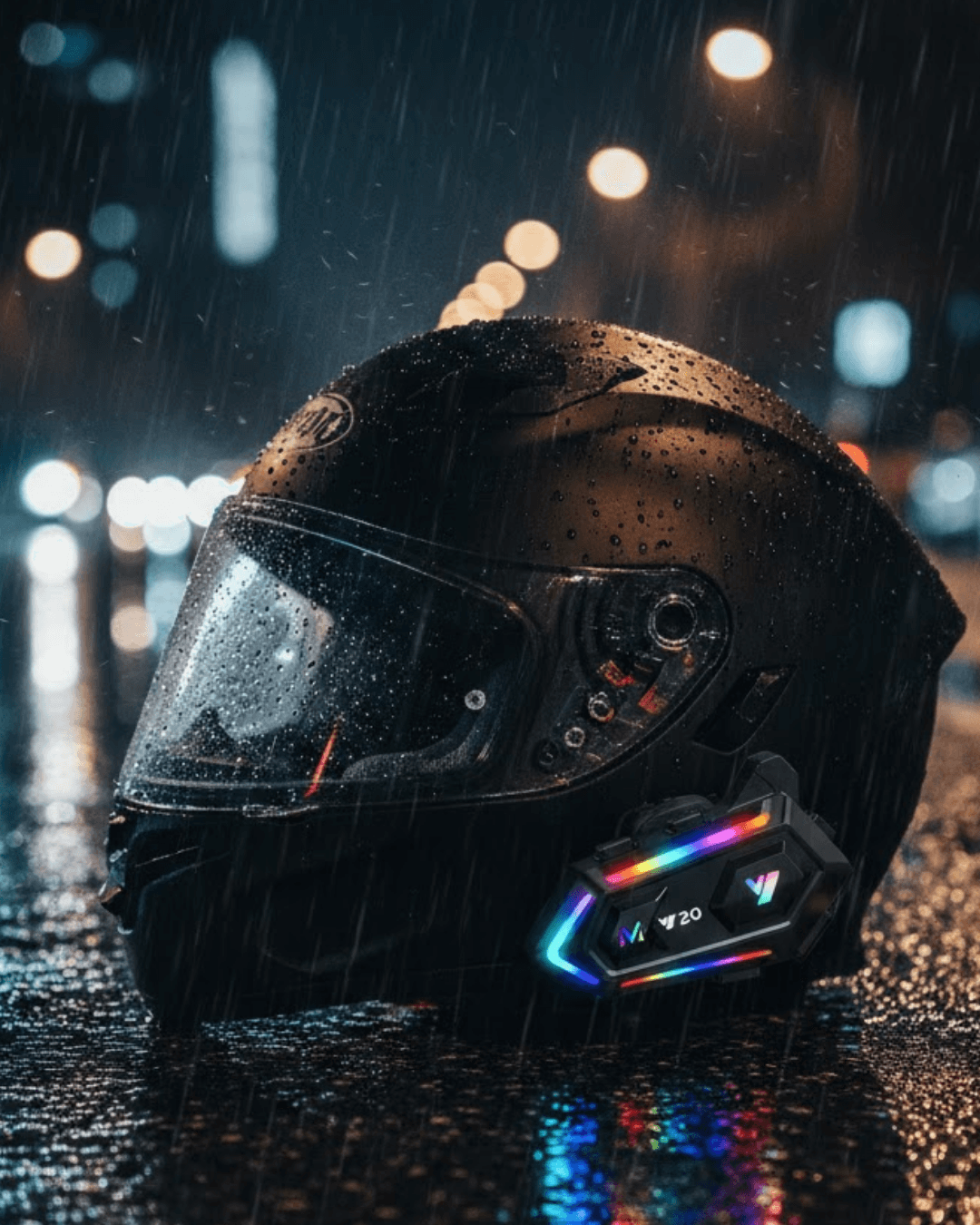 Y20 İntercom Bluetooth 5.3 Motosiklet Kaskı İçin 1000m Mesafe IPX6 Su Geçirmez