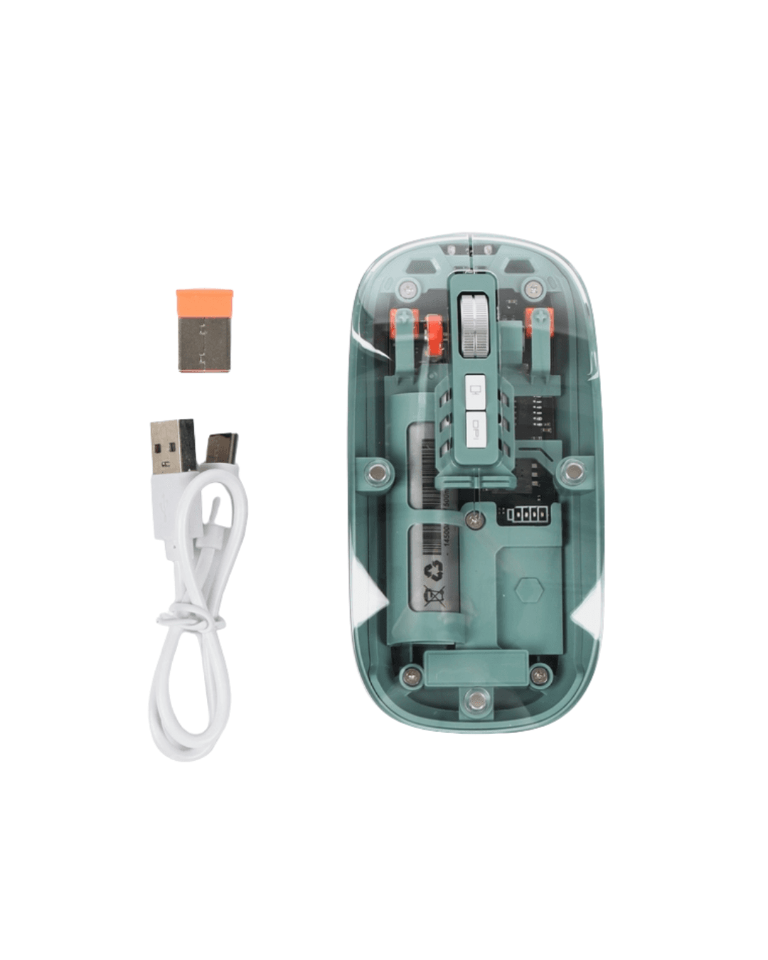 Şeffaf Tasarımlı Bluetooth Kablosuz Mouse Pilli 1000-2400 DPI Sessiz Tıklama 3