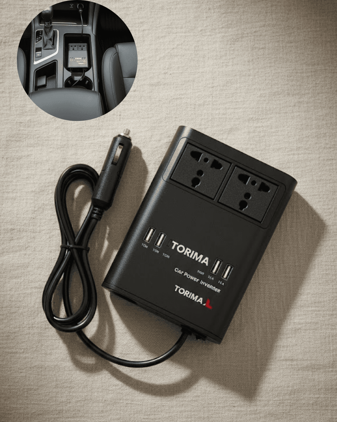 Oto Çakmaklık İnvertörü Çok Amaçlı 150W Elektrik Dönüştürücü USB Priz