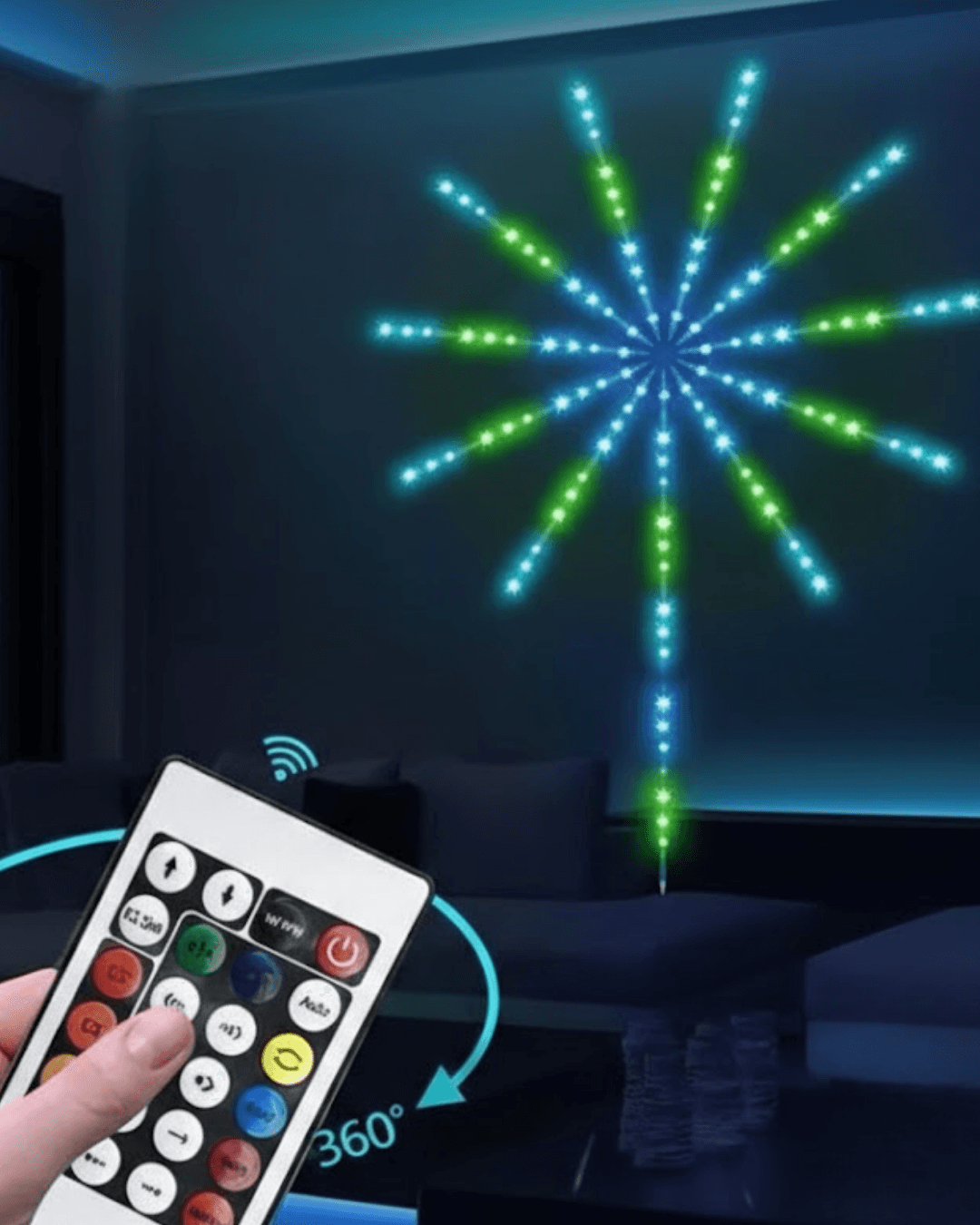 DP226 Işık Dekoratif RGB LED Duvar Aydınlatması Havai Fişek Tasarımlı Akıllı