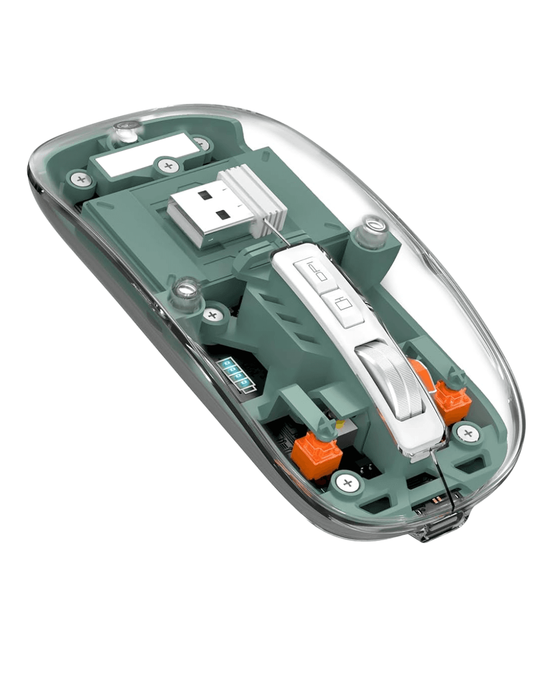 Şeffaf Tasarımlı Bluetooth Kablosuz Mouse Pilli 1000-2400 DPI Sessiz Tıklama 4