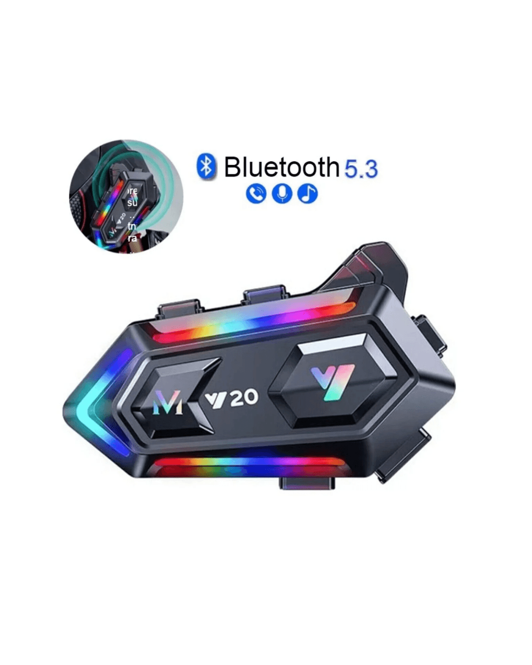 Y20 İntercom 1000mAh Kablosuz Kask Bluetooth İnterkom BT5.3 IPX6 Su Geçirmez 4
