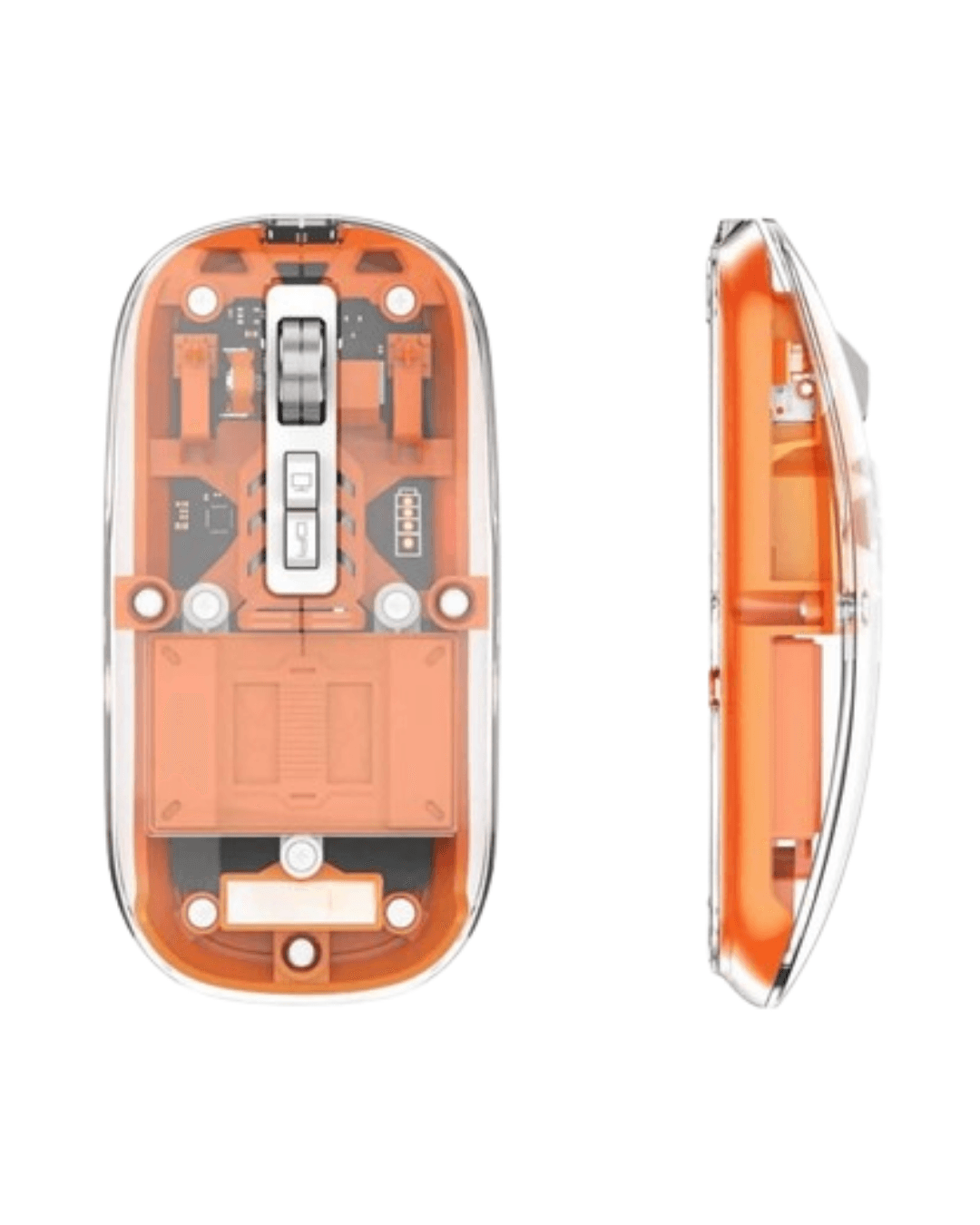 M223 Kablosuz Bluetooth Mouse Turuncu Şeffaf Sessiz Tıklama Ergonomik Tasarım 4