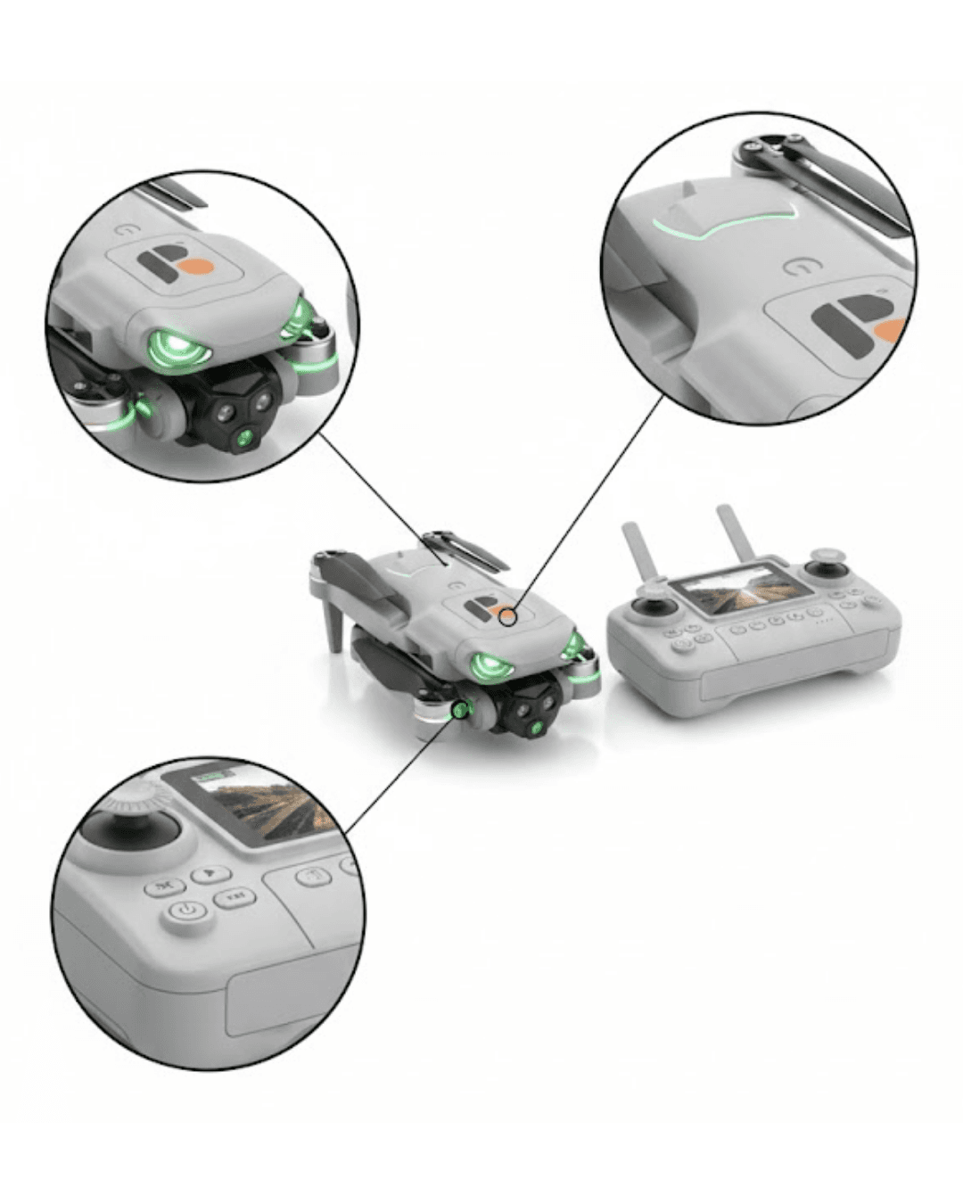 R08 DRONEE Drone HD Kamera Ekranlı Kumanda Headless Mod Sabit Hover 4
