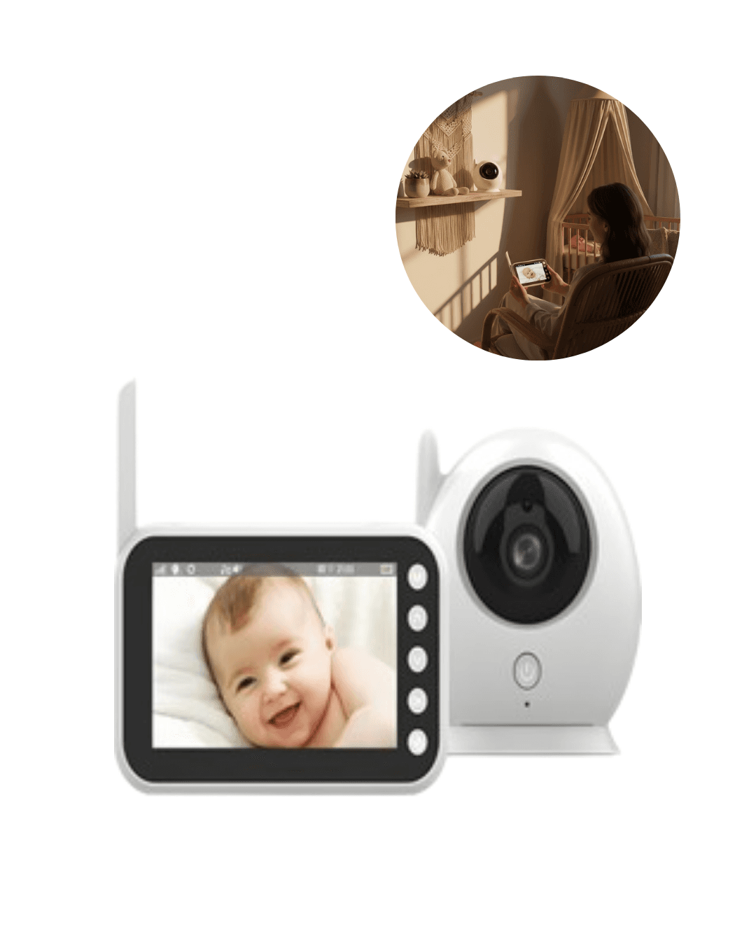 Gece Görüşlü Hareket Takipli Bebek Kamera Sistemi 4.5 İnç Monitör 4