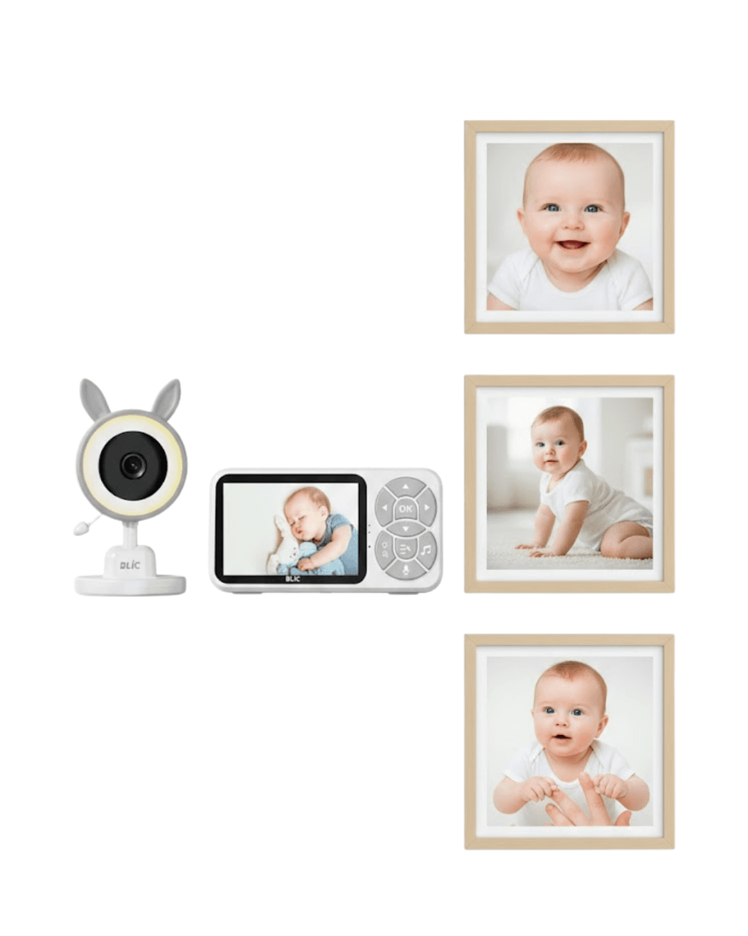 Karşılıklı Sesli Bebek Kamerası 4x Zoom Sıcaklık Sensörlü LCD Ekran 4