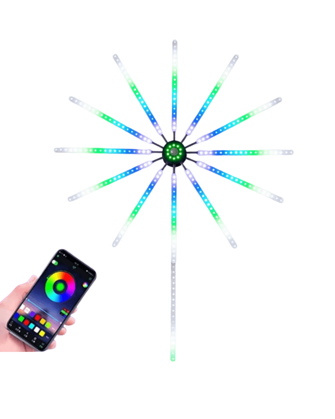 RGB LED Duvar Dekoru Sökülebilir Kollu Havai Fişek Işık Sistemi | Uygulamalı 4
