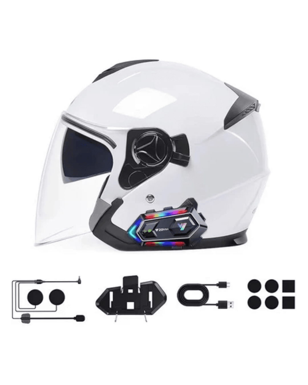 Y20 İntercom 1000mAh Kablosuz Kask Bluetooth İnterkom BT5.3 IPX6 Su Geçirmez 5